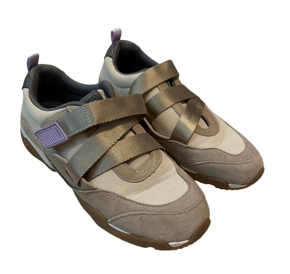 Vionic Walk Slim Gia Sneaker Women's 9.5 Vapor Gray Strap Walking Shoes